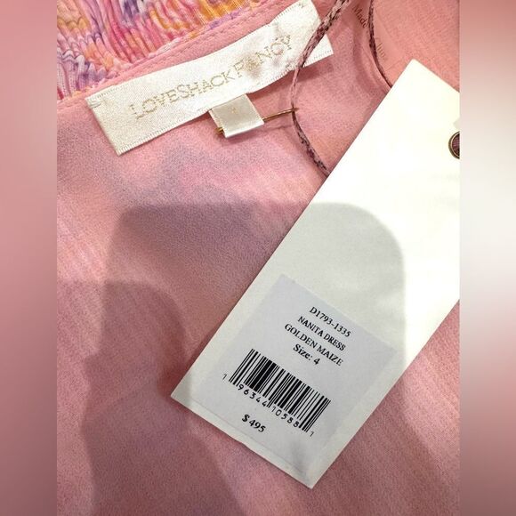 NWT LoveShackFancy Nanita Cut Out dress in Pink Marble - Picture 9 of 10